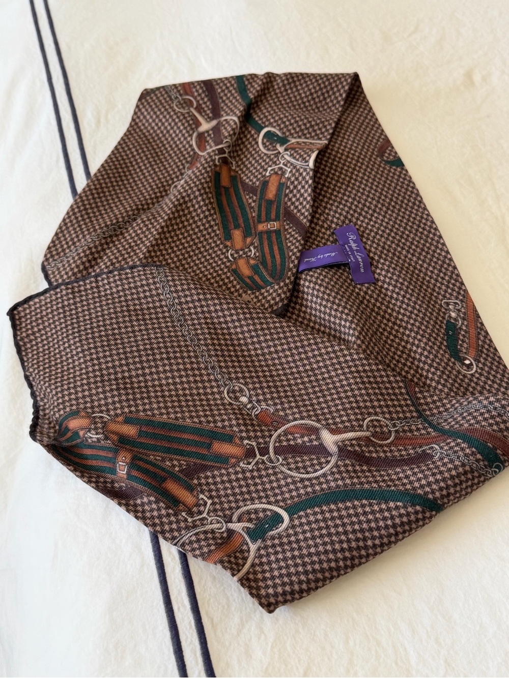 RALPH LAUREN COLLECTION EQUESTRIAN CASHMERE SILK NECKERCHIEF - Picture 13 of 15